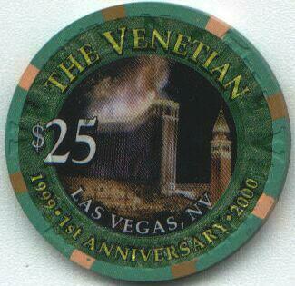 Las Vegas Venetian 1st Anniversary $25 Casino Chip