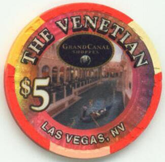 Las Vegas Venetian Hotel Grand Opening Canal Shoppes $5 Casino Chips