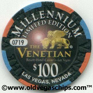 Las Vegas Venetian Millennium $100 Casino Chip