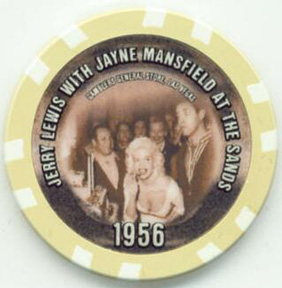Las Vegas History Casino Chip Jayne Mansfield & Jerry Lewis at the Sands