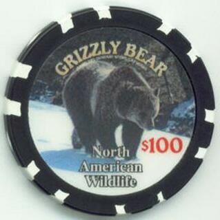 North American Wildlife Grizzly Bear Poker Chips 