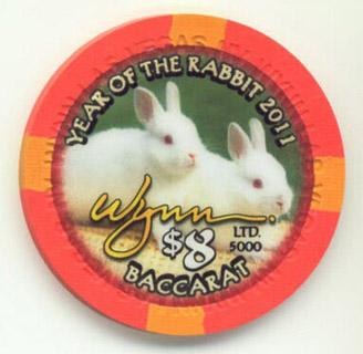 Wynn Chinese New Year Rabbit 2011 $8 Casino Chip