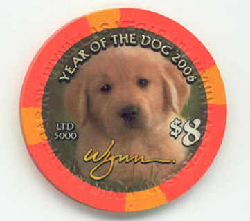 Wynn Las Vegas Year of the Dog $8 Casino Chip