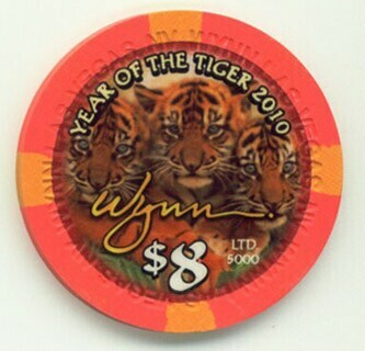 Wynn Las Vegas Chinese New Year Tiger 2010 $8 Casino Chip