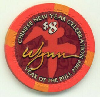 Wynn Chinese New Year of the Bull 2009 $8 Casino Chip